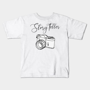 Photographer Gift for Photographer Story Teller Black Kids T-Shirt